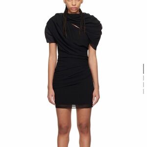 Jacquemus Black Draped Mini Dress